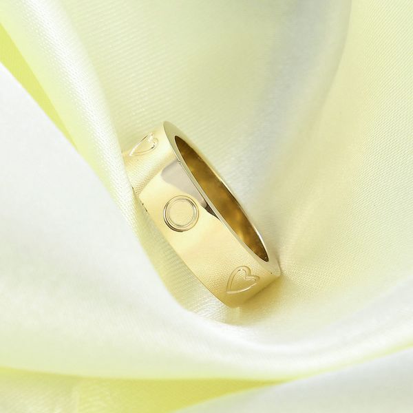 Anel de designer para mulheres anel de noivado de diamante anel de j￳ias prateadas de prata Fit Casal Casal Gift A￧o inoxid￡vel Cora￧￣o de luxo Rings Man