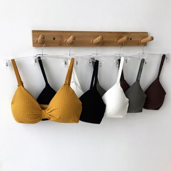 Bustiers Corsets estilo coreano Bralette sem costura V Sports Sports Bra Tube Top Sexy Mulheres de roupas íntimas Push up para feminino Triangle Cup