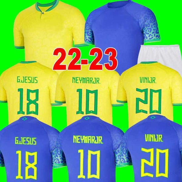 Maglia da calcio Coppa del mondo 2022-23 BRASILE Camiseta de futbol Maglia da calcio PAQUETA NERES COUTINHO JESUS MARCELO PELE CASEMIRO Maglie gialle brasiliane Squadra nazionale