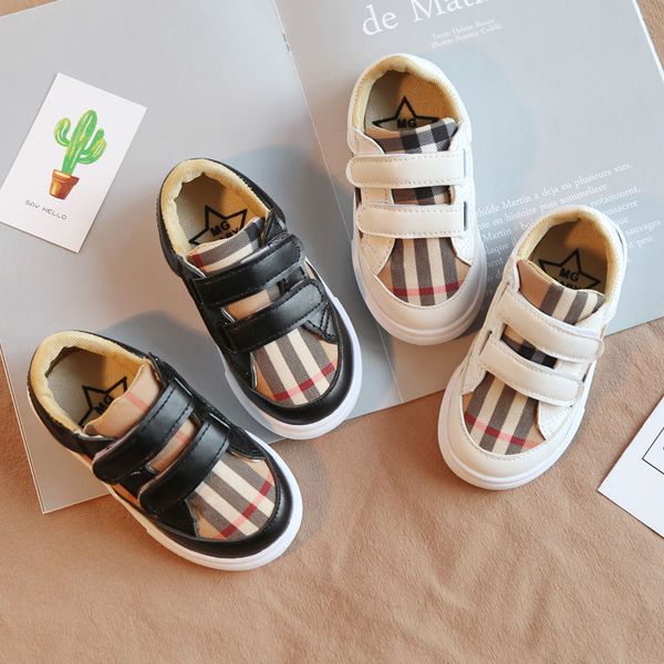 Scarpe da ginnastica Moda Scarpe di tela scozzesi Ragazzi Bambino Stile europeo PU Patchwork Ragazze Casual Skate Kids Versatile 220928