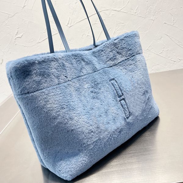 Hairiness Tote bolsa de grande capacidade para compras bolsas de ombro de moda feminina bolsas de coloração de coloração de coloração bolsa de viagem casual winter damas letra com zíper carteira bolsa de carteira