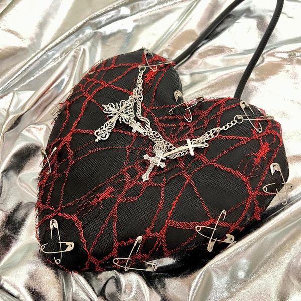 Вечерние сумки Haex y2k Goth Women's Bag 2022 Тренд мода Случайное кроссовое кружев