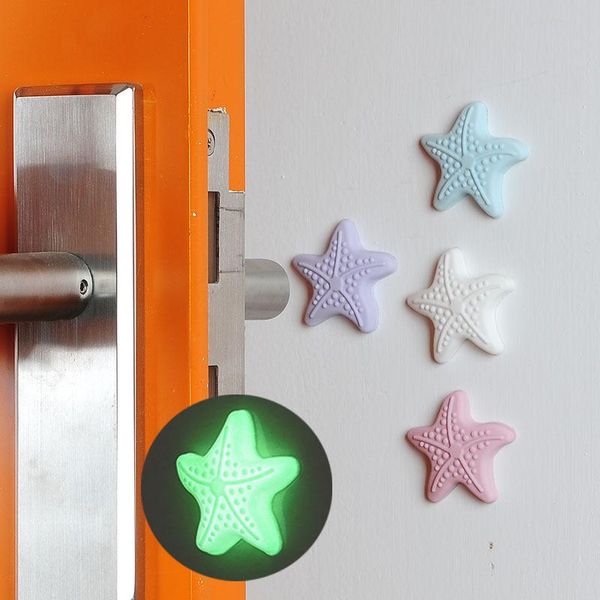 Home Dietro la porta silenziatore a forma di stella marina con cuscinetti luminosi anticollisione maniglia per porta pasta antiurto in silicone RRE14549