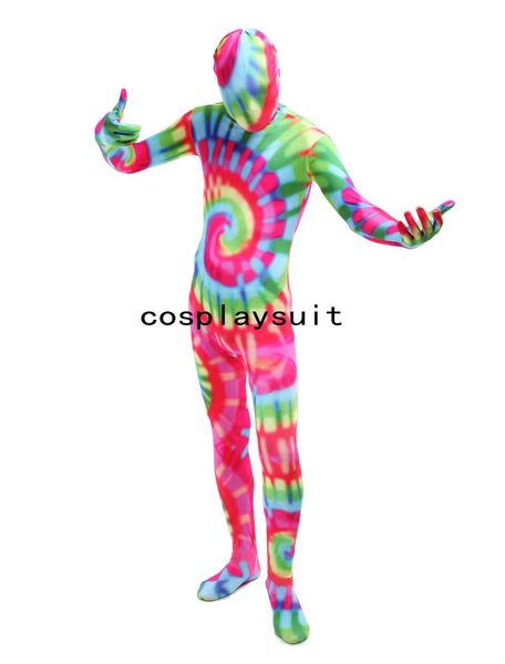 Хэллоуин косплей семь цветов забавный костюм костюм Lycar Spandex Body Zentai Stepe Costumes Colub Party Компания