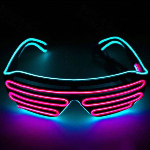 Gafas luminosas LED que brillan intensamente para Halloween, letrero de neón luminoso, fiesta de Navidad, luz intermitente, gafas de sol brillantes, suministros para festivales de vidrio