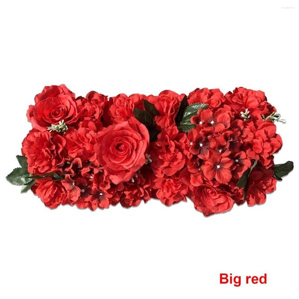 Flores decorativas 50 cm Artificial Flower Row Arch Celebração Deco Silk Rose Wall Diy Garden