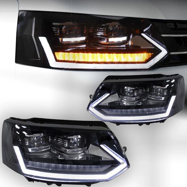 Luzes do carro para vw multivan t5 led farol projetor lnes 20 14-20 19 cabeça lâmpada animação sinal dinâmico drl acessórios de automóveis