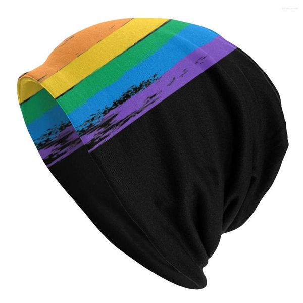 Berretti bandiera LGBT berretti berretti uomo donna unisex moda inverno caldo cappello lavorato a maglia cappelli per cappellino lesbiche Gay Pride per adulti