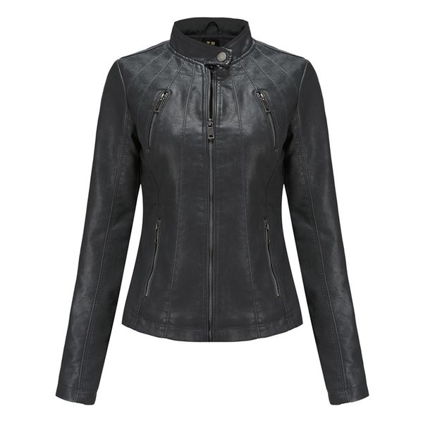 Jackets de couro feminino para mulheres outono da primavera BEMEL BLAT BRACH BROW BROW MOTO BIKER ZIPPER CHAQUETA Cuero Mujer 220928