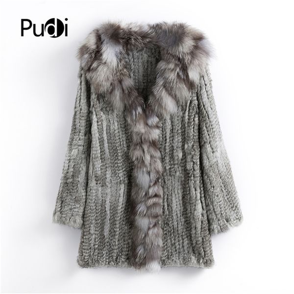 Feminino furt ct903 pudi outono feminino gênio casaco de coelho com colarinho de colarinho real casual jaqueta de inverno 220927