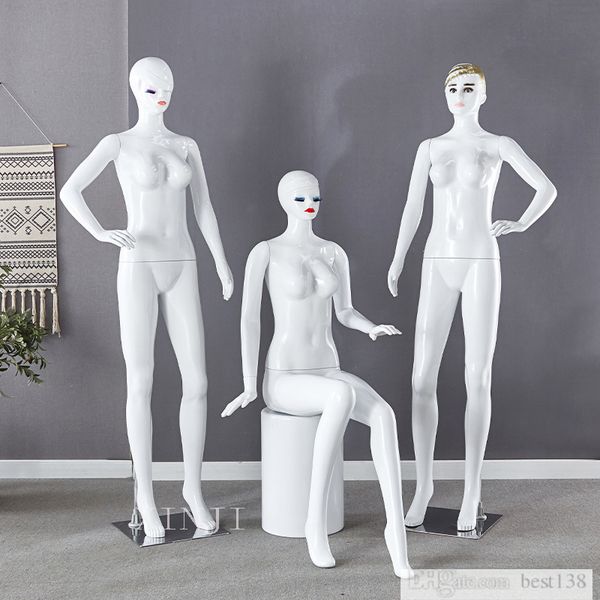 New White Female Mannequin Madeup Face Model Full Body Per Negozi