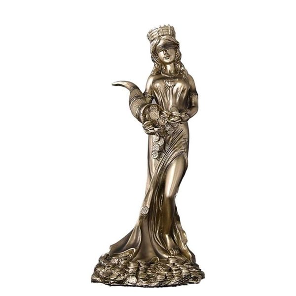 Oggetti decorativi Figurine Statua della fortuna con gli occhi bendati - Antica dea greca romana della fortuna Bronzo fuso a freddo Fortuna Scultura Decorazioni per la casa 220928