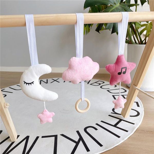 Figurine decorative 1 Set INS Nordic Baby Fitness Rack Ciondolo appeso Luna Stella Nuvola Giocattoli sonaglio nato Giochi per bambini Palestra Passeggino Ornamenti