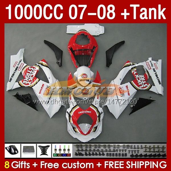 Кит Lucky Strike Kit Tank Suarding для Suzuki GSXR1000CC GSXR 1000 CC 1000CC 07-08 BODYWORD 158NO.141 GSXR-1000 GSXR1000 K7 07 08 BODY GSX R1000 GSX-R1000 2007 2008 FARING FARING