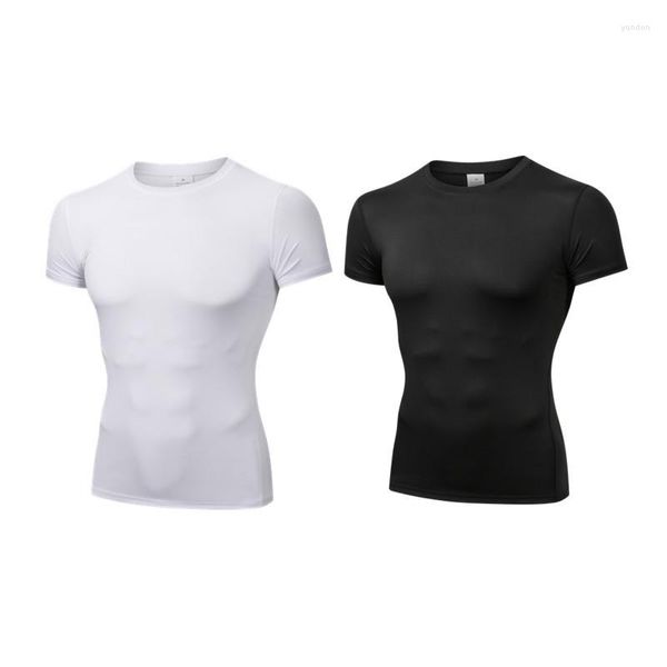 Giacche da corsa t-shirt a compressione maschile a secco rapido abito da calcio traspirante con abbigliamento sportivo stretto in sella a manica corta camicia a maniche corte