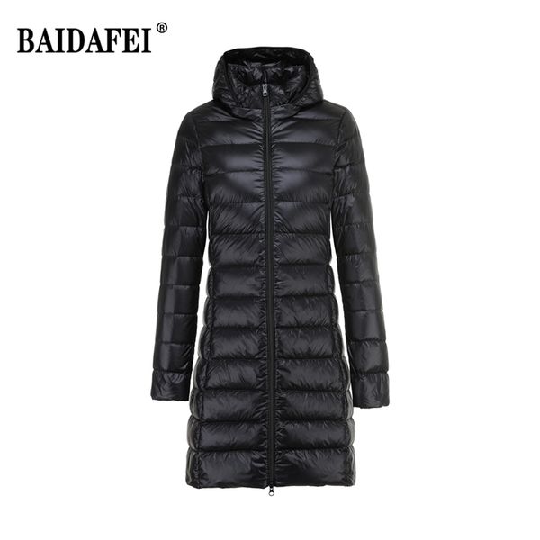 Mulheres do lado de Parkas Mulheres Spring Spring Pacacabilizável Longo Down Jackets Capuz Removível Mulheres femininas portáteis Fluffy Winter Puffer Jacket 220929