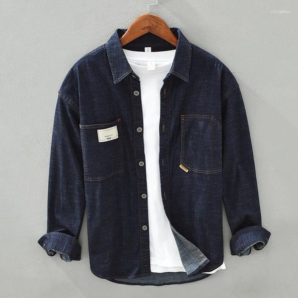 Jackets masculinos Men's Men Denim Cotton camisa de algodão bonito namorado moderno de manga longa casacos finos estilo coreano All-Match Streetwear