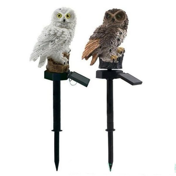 Decorazioni da giardino 1pc Polena solare impermeabile Luce Light Path Yard Lawn Owl Ornament Lamp Accessori per decori per esterni Statue 220928