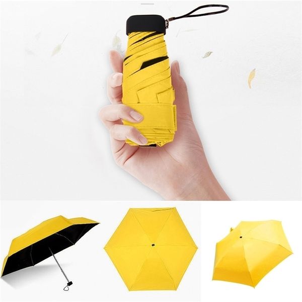 Guarda -chuvas dia chuvoso bolso mini dobramento sol parasol parasol doce colorida de viagem de chuva 220929