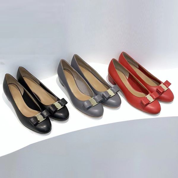 Bowtie-Loafer-Schuhe für Damen, echtes Leder, runde Zehen, niedriger Absatz, Kleidschuhe, Schnalle, dekorieren bequeme Freizeitschuhe, Ballerinas, Luxus-Designerschuhe