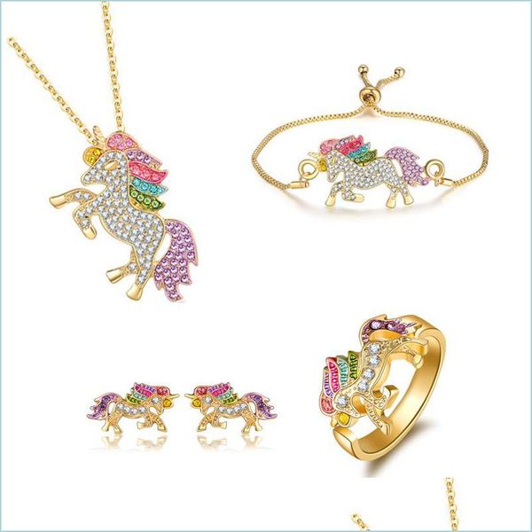 Cluster-Ringe 30 teile / los Einstellbare Nette Ring Mode Cartoon Katze Pferd Schmuck Zubehör Für Mädchen Kinder Kinder Frauen Party Geschenk D DHCV6