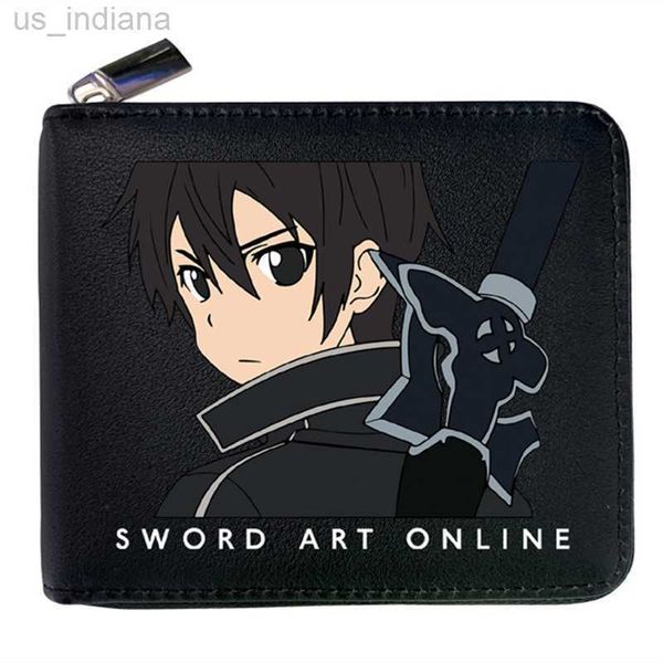 Portafogli Cartoni animati giapponesi Fumetti Sword Art Online Portafoglio Borsa corta per studente Whit Holder L220929