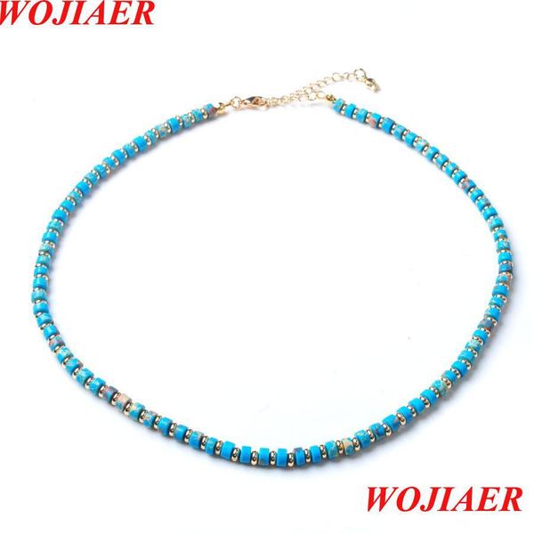 Chokers Halskette Neue Naturstein Afrikanische Türkis Halsketten Frauen Blaue Perlen Eingekreist Schmuck Persönlichkeit Femme Bf320 Drop D Dhyge