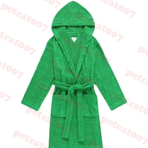 Мужские капюшоны пижамы хлопковой халат домашний ткань зеленый рисунок женская куртка для сна