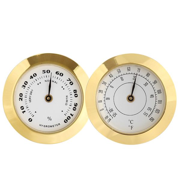 38 mm Zigarren-Hygrometer, Metall-Thermometer, hochpräzises Gitarrenbox-Zigarren-Zubehör