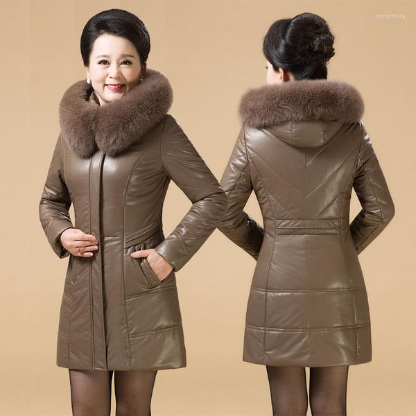 Женский мех S-8xl Plus размер пожилых людей пожилой кожаные куртки настоящие пальто.
