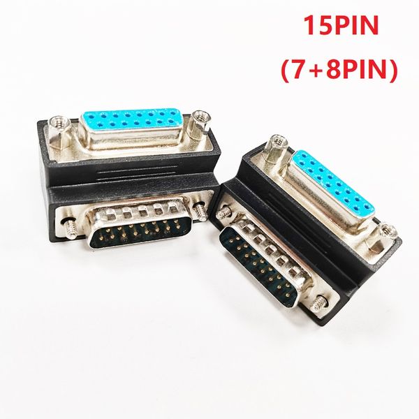 Connettori 90 gradi verso il basso angolato DB15 VGA 15 pin maschio a femmina convertitore accoppiatore adattatore/2 pezzi