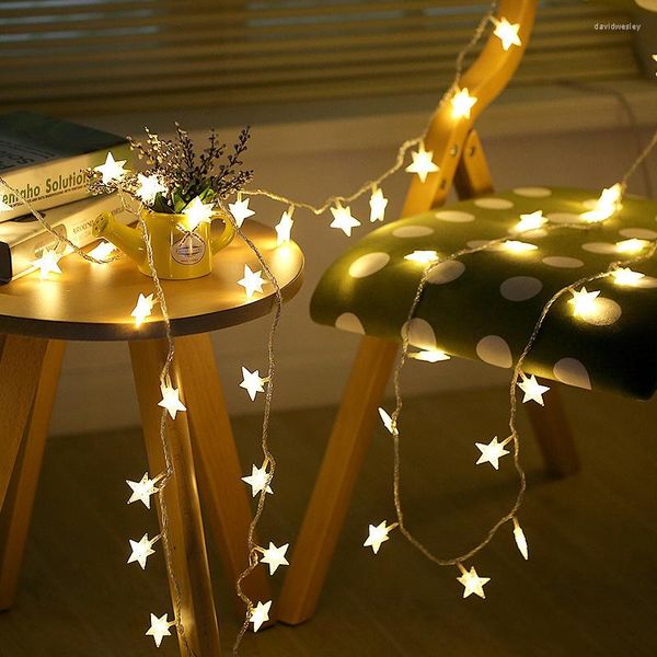 Saiten 10/20/40/50LEDS Weihnachtslicht Romantische Fee Stern Vorhang String Twinkle Für Urlaub Party Dekoration