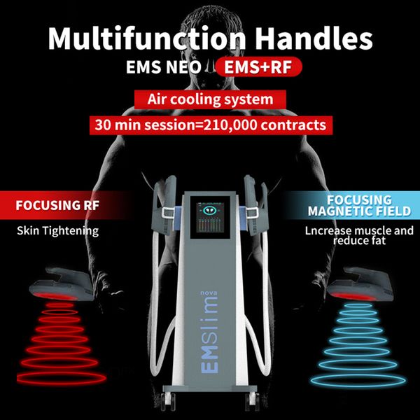 2023 emagrecedor de alta intensidade Elecrttomagnetic emslim ems machine rf 4 manuseio de construção muscular Máquina de remoção de celulite