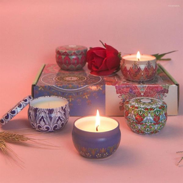 Lâmpadas de fragrâncias 6 pacotes de damas de vela perfumadas Conjunto de presentes portáteis de ioga fumante alivie a massagem de viagem ao estresse