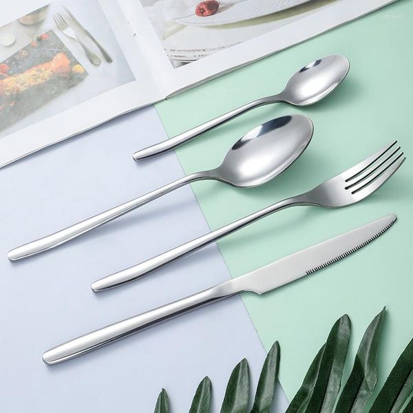 Conjuntos de utensílios de jantar Conjunto de talheres de luxo 430 Facas de mesa de mesa de aço Forks Dining Dining Dining Western Restaurant atacado