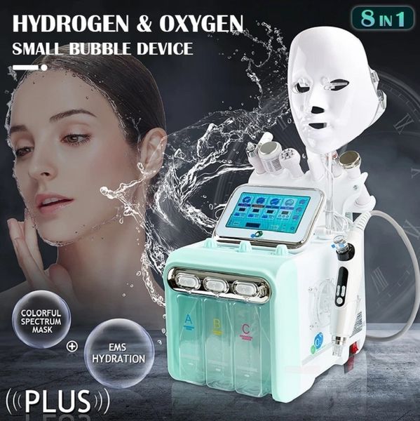 Tragbare multifunktionale Schönheitsgeräte 7 in 1 Tief Reinigung H202 mit 7 Farben Maske Vakuumhydra Dermabrasion Hautpflege Sauerstoffschaltmaschine