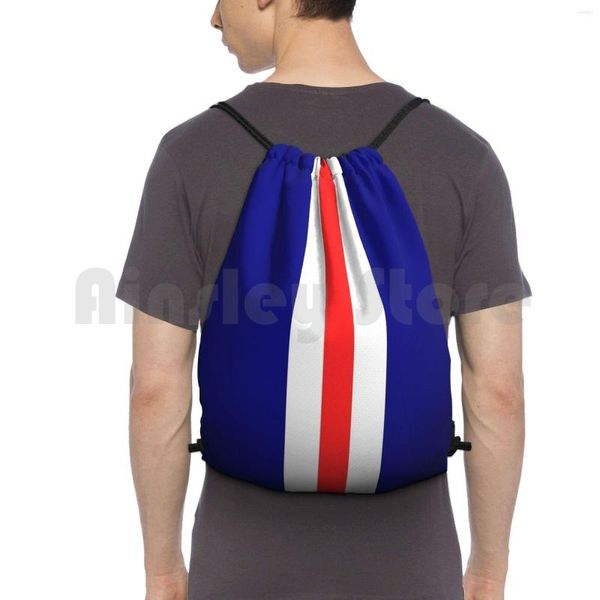 Backpack Glasgow Rangers Cores Bolsas de ginástica Bolsa de ginástica Futebol à prova d'água Escócia Gers