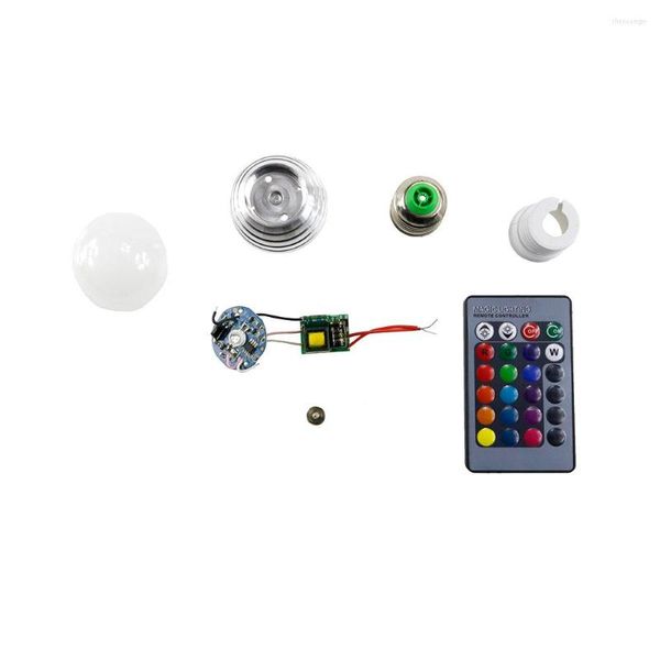 Lampadina a LED RGB E27 3W Bubble Ball Shell Kit Accessori Coprilampada Dissipatore di calore in alluminio Vite Facile da installare