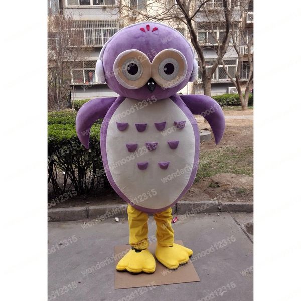 Costumi mascotte gufo viola performance Carnevale Regali di Hallowen Taglia adulto unisex Fancy Party Outfit Holiday Cartoon Character Outfit Suit