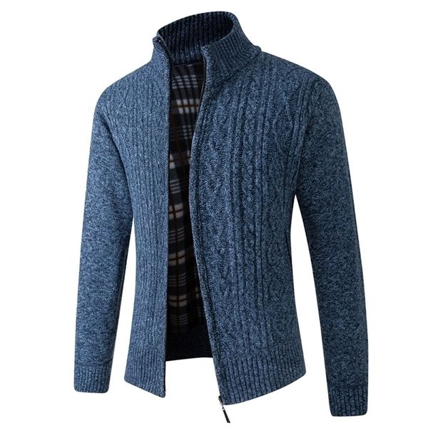 Maglioni da uomo Cardigan da uomo Maglione con cerniera lavorato a maglia caldo cavo all'uncinetto Giacca invernale Abbigliamento da uomo 220929