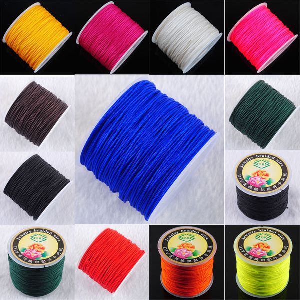 40m/roll 1mm 11 Cores Nylon Thread Fiz para DIY Fazendo colar de pulseira Acessórios artesanais artesanais BH311