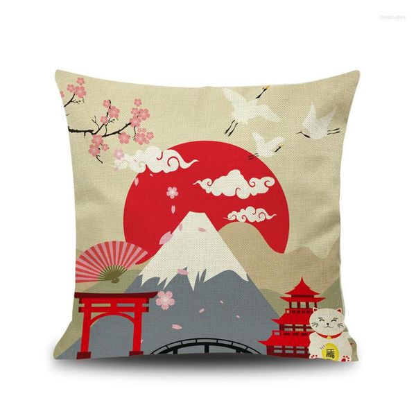 Travesseiro Fuji Mountain View Japanese Desenho de capa impressa para a loja Soad Home Sofa Decoration Kids Presente