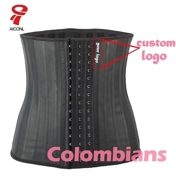 Womens Shapers Aiconl Latex Waist Trainer Corsetto Belly Plus Slim Belt Body Shaper Modeling Strap Body Ficelle Waist Cincher fajas colombianas 220929