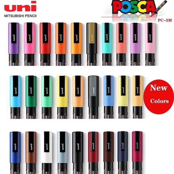 Marker UNI POSCA Marker Pen Set PC-1M PC-3M PC-5M POP Poster Werbefarbe Comic Malerei Rundkopf Kunst Schreibwaren auf Wasserbasis 220929