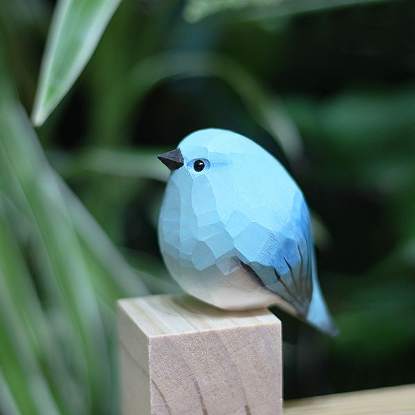 Oggetti decorativi Figurine Mountain Blue Robin Mountain Blue Robin Fat Bird Scultura in legno Decorazione creativa Ornamenti per la casa Artigianato 220928