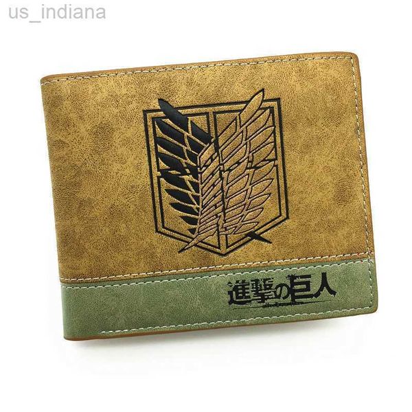 Brieftaschen Heiße japanische Anime Death Note/Angriff auf Titan/One Piece/Game Kurze Brieftasche mit Münzfach Reißverschlusstasche Billetera L220929