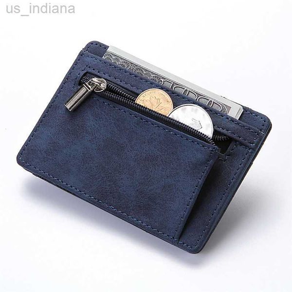 Portafogli Mini portafoglio ultra sottile Portafoglio piccolo da uomo Portafogli magici in pelle PU Portafogli portamonete di alta qualità L220929