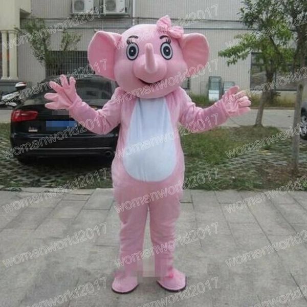 Halloween Rosa Elefant Maskottchen Kostüm Simulation Cartoon Charakter Outfits Anzug Erwachsene Outfit Weihnachten Karneval Kostüm für Männer Frauen