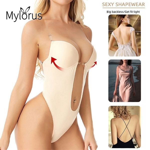 Shapers Womens Sexy Bodysuit Corset Shapewear Shapewear Deep Vneck Body Shaper U PRIME