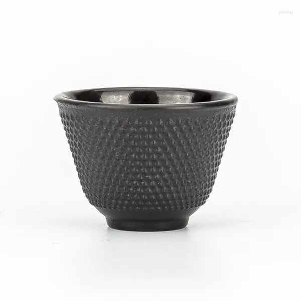 Xícaras pires de chá de ferro fundido preto conjunto de chá japonês